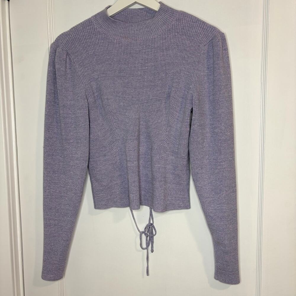 Anthropologie Mock Neck Lace Up Open Back Sweater - Picture 12 of 16